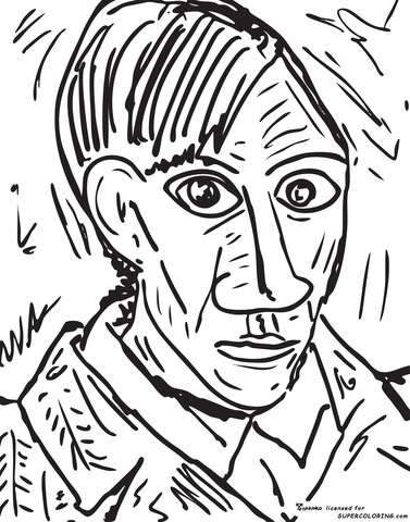 Self Portrait 1907 By Pablo Picasso  Coloring Page